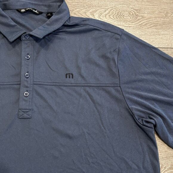 Travis Mathew Golf Polo Mens 2XL XXL Blue Performance Casual Athletic Preppy - Picture 2 of 6